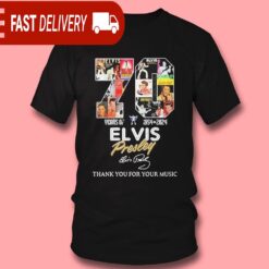 70th Anniversary 1954-2024 Elvis Presley Commemorative T-Shirt: Celebrating 70 Years of Music - available at - sportfansshop.com