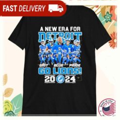 A New Era For Detroit Lions 2024 Go Lions All Grit All Blue One Pride T-shirts - available at - sportfansshop.com