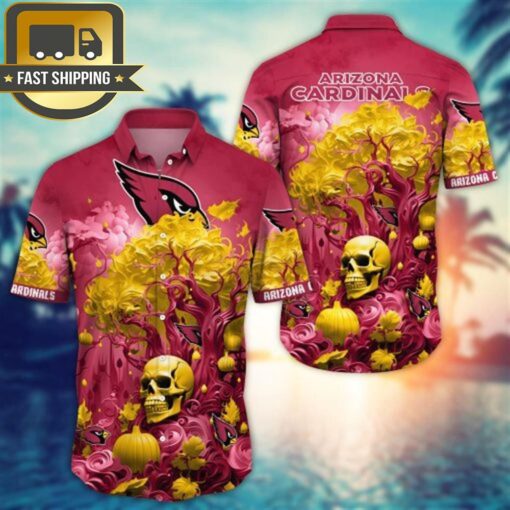 Arizona Cardinals Halloween Skull Pumpkin – NFL Hawaiian Shirt - available at - sportfansshop.com