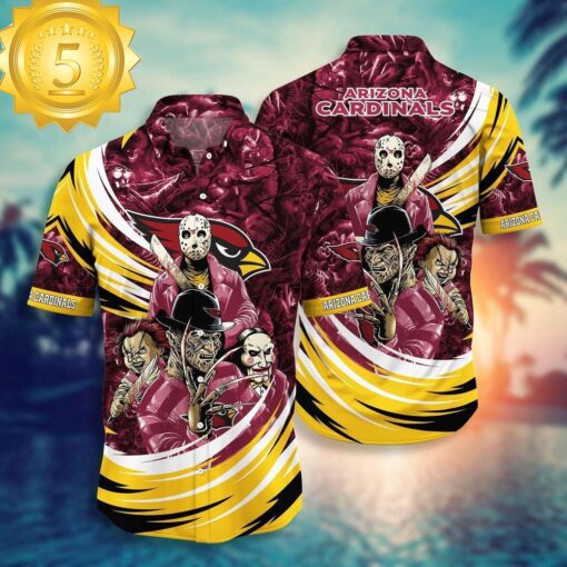 Arizona Cardinals NFL Halloween Horror Movies Hawaiian Shirts - available at - sportfansshop.com