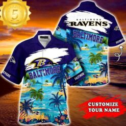 Baltimore Ravens NFL Personalized Hawaiian Shirt - available at - sportfansshop.com