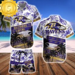 Baltimore Ravens NFL Summer Hawaiian Shirt And Beach Short - available at - sportfansshop.com