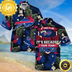 Buffalo Bills Flower Beachwear For Men Nfl Sport Hawaiian Shirt - available at - sportfansshop.com