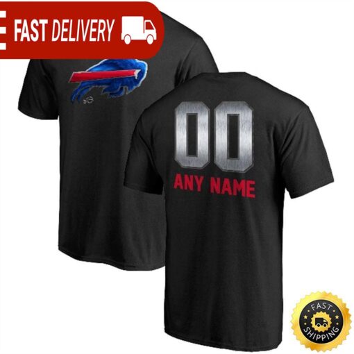 Buffalo Bills Personalized Midnight Mascot Black T-shirt by Fanatics Branded NFL Pro Line - available at - sportfansshop.com