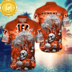 Cincinnati Bengals Halloween Skull Pumpkin – NFL Hawaiian Shirt - available at - sportfansshop.com