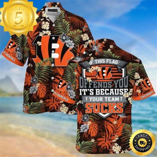 Cincinnati Bengals-Sucks Beachwear For Men Nfl Sport Hawaiian Shirt - available at - sportfansshop.com