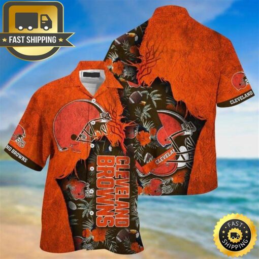 Cleveland Browns Beachwear For Men Nfl Sport Hawaiian Shirt - available at - sportfansshop.com