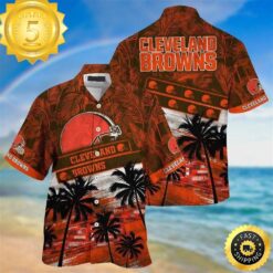 Cleveland Browns Logo Beachwear For Men Nfl Sport Hawaiian Shirt - available at - sportfansshop.com