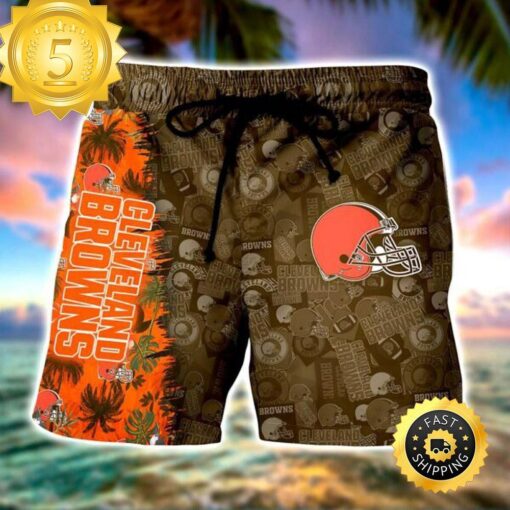 Cleveland Browns NFL Hawaiian Beach Shorts - available at - sportfansshop.com