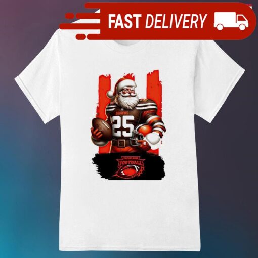 Cleveland Browns NFL Santa Claus Christmas shirt - available at - sportfansshop.com