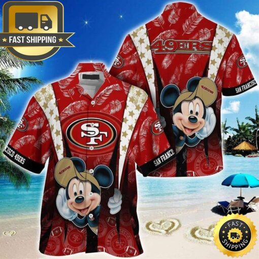 Cool Mickey Mouse NFL San Francisco 49ers Hawaiian Shirt - available at - sportfansshop.com