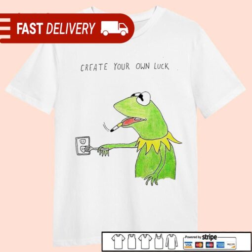 Create your own luck Muppet Kermit the Frog smoking shirt - available at - sportfansshop.com