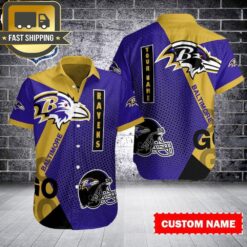 Custom Name Baltimore Ravens NFL Aloha Hawaiian Shirt - available at - sportfansshop.com