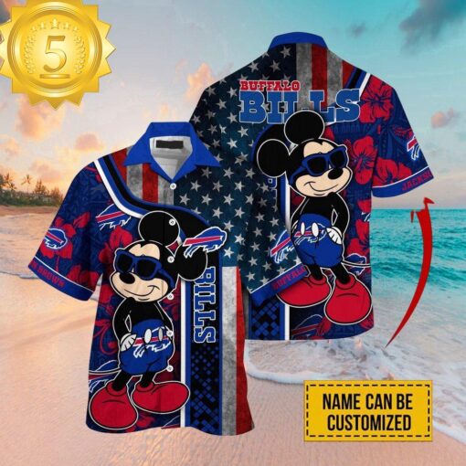 Custom Name NFL Buffalo Bills Mickey Mouse Hawaiian Shirt - available at - sportfansshop.com