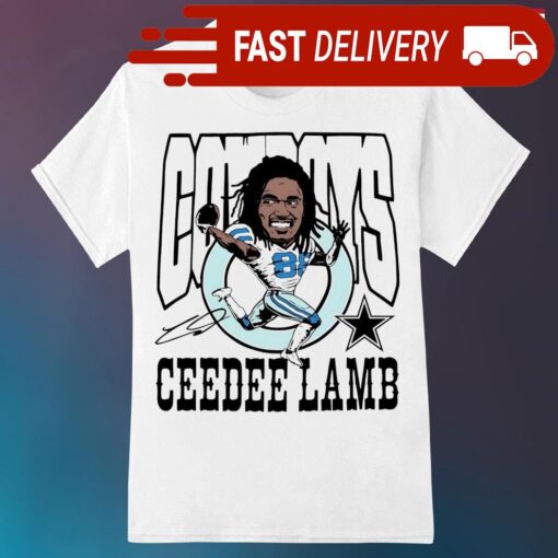 Dallas Cowboys CeeDee Lamb signature cartoon shirt - available at - sportfansshop.com