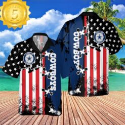 Dallas Cowboys NFL American Flag Color Independence Day Hawaiian Shirt - available at - sportfansshop.com