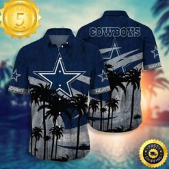 Dallas Cowboys NFL Graphic Tropical Pattern Short Sleeve Hot Summer Hawaiian Shirt - available at - sportfansshop.com