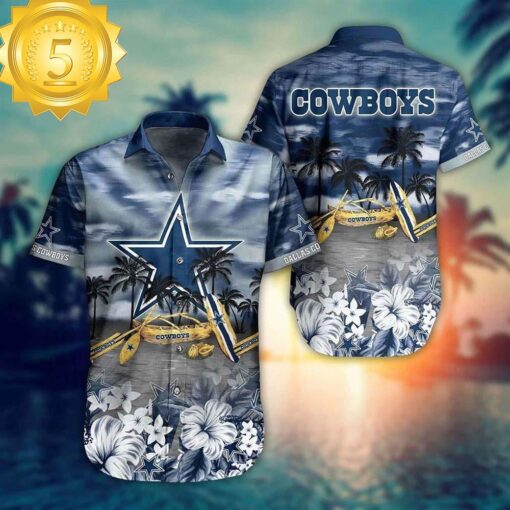 Dallas Cowboys NFL Hawaiian Shirt And Short Tropical Pattern New Hot Trend Summer For NFL Football Fans - available at - sportfansshop.com