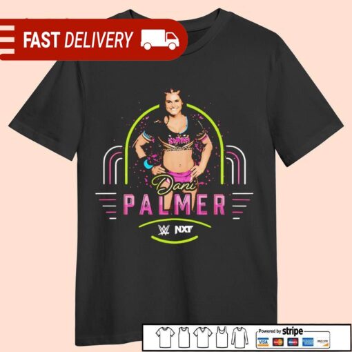 Dani Palmer pose WWE Superstar on the NXT brand shirt - available at - sportfansshop.com