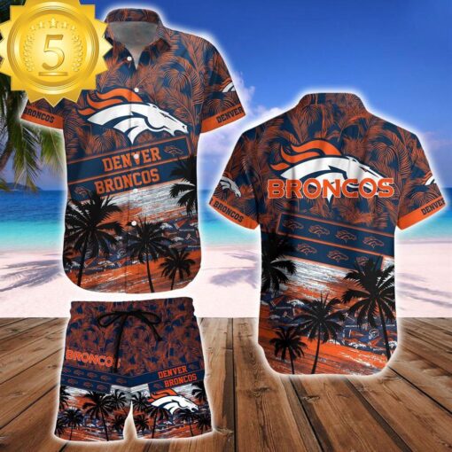 Denver Broncos Team NFL Hawaiian Shirt And Beach Short - available at - sportfansshop.com