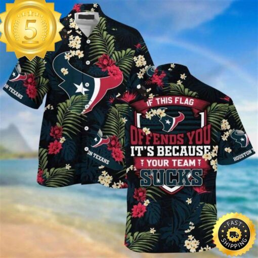 Houston Texans-Sucks Beachwear For Men Nfl Sport Hawaiian Shirt - available at - sportfansshop.com