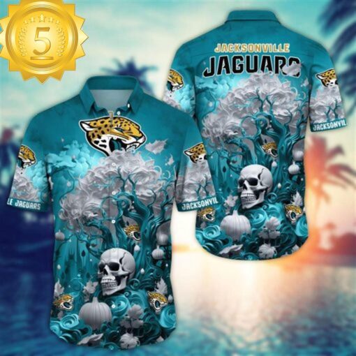 Jacksonville Jaguars Halloween Skull Pumpkin – NFL Hawaiian Shirt - available at - sportfansshop.com