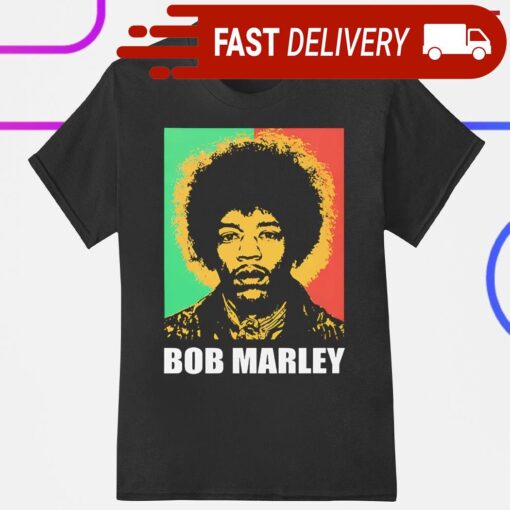 Jimi Hendrix Bob Marley parody shirt - available at - sportfansshop.com