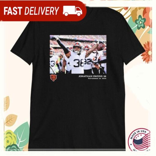 Jonathan Owens Chicago Bears NFL Flash Features Week 12 T-Shirts - available at - sportfansshop.com