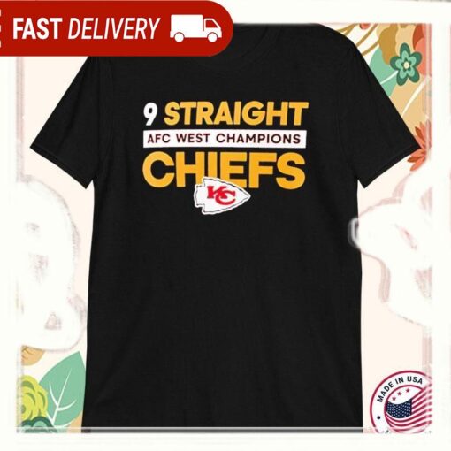 Kansas City Chiefs 9 Straight AFC West Division Champions T-ShirtS - available at - sportfansshop.com