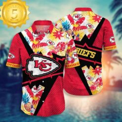 Kansas City Chiefs NFL Flower Hawaiian Shirt And Tshirt For Fans, Custom Name Summer Football Shirts - available at - sportfansshop.com