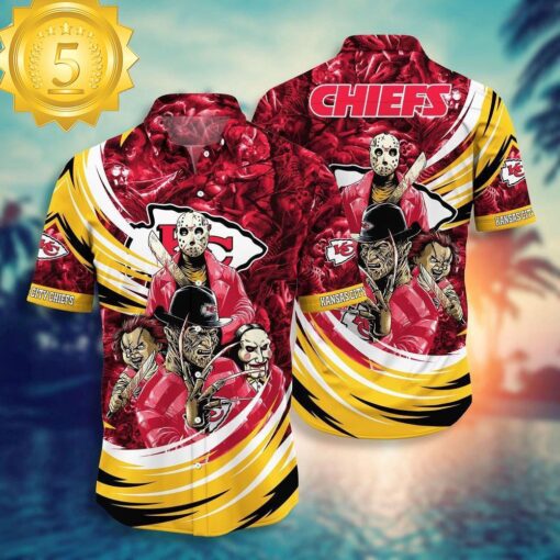 Kansas City Chiefs NFL Halloween Horror Movies Hawaiian Shirts - available at - sportfansshop.com