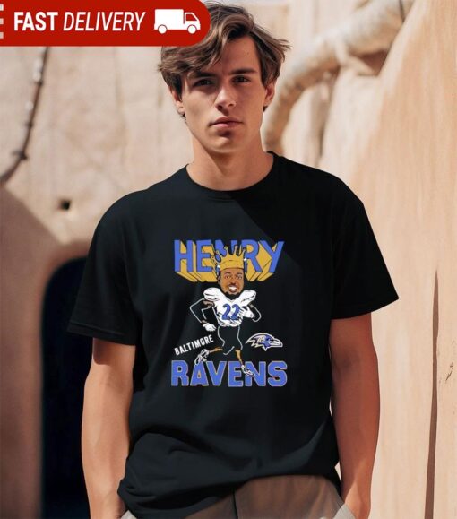 King Derrick Henry 22 Baltimore Ravens cartoon funny shirt - available at - sportfansshop.com