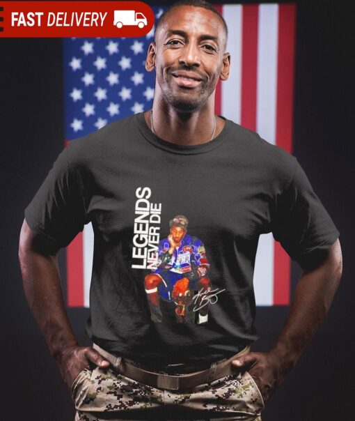 Kobe Bryant with trophy legends never die signature retro shirt - available at - sportfansshop.com