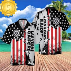 Las Vegas Raiders NFL American Flag Color Independence Day Hawaiian Shirt - available at - sportfansshop.com