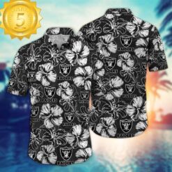 Las Vegas Raiders NFL Floral Button Hawaiian Shirt - available at - sportfansshop.com