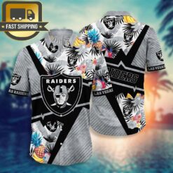 Las Vegas Raiders NFL Flower Hawaiian Shirt And Tshirt For Fans, Custom Name Summer Football Shirts - available at - sportfansshop.com