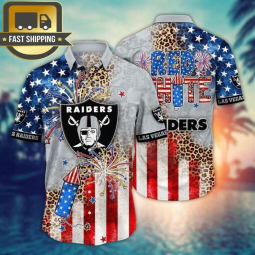 Las Vegas Raiders NFL Hawaiian Shirt Tshirt Independence Day New Summer Shirt - available at - sportfansshop.com