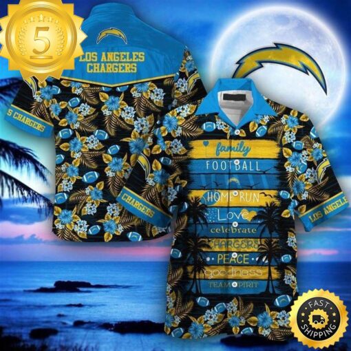 Los Angeles Chargers Beachwear For Men Nfl Sport Hawaiian Shirt - available at - sportfansshop.com