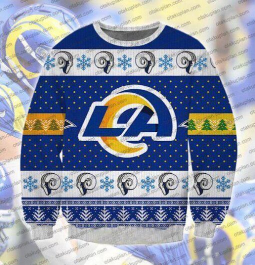 Los Angeles Rams American NFL Football Team 3D Printed Christmas Ugly Sweater - available at - sportfansshop.com