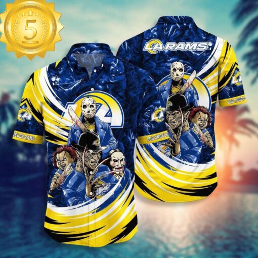 Los Angeles Rams NFL Halloween Horror Movies Hawaiian Shirts - available at - sportfansshop.com