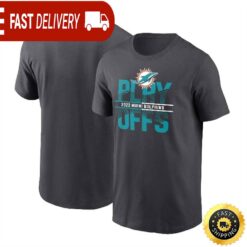 Miami Dolphins 2022 NFL Playoffs Iconic Anthracite T-shirt - available at - sportfansshop.com