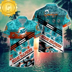 Miami Dolphins NFL 3D Camo Floral Hawaiian Shirt Tshirt - available at - sportfansshop.com