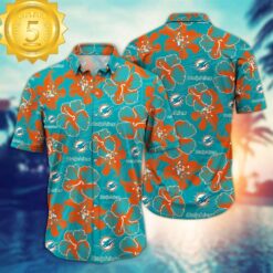 Miami Dolphins NFL Floral Button Hawaiian Shirt - available at - sportfansshop.com