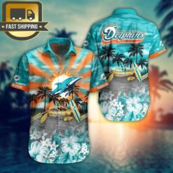 Miami Dolphins NFL Hawaiian Shirt And Short Tropical Pattern New Hot Trend Summer For NFL Football Fans - available at - sportfansshop.com