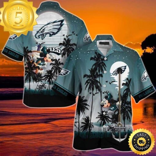 Mickey Mouse Disney NFL Philadelphia Eagles Hawaiian Shirt Summer Gift For Men - available at - sportfansshop.com