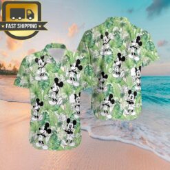 Mickey Mouse Leave Tropical Pattern Hawaiian Shirt - available at - sportfansshop.com