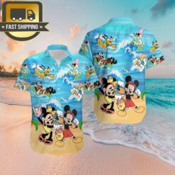 Mickey Mouse Minnie On Beach Hawaiian Shirt - available at - sportfansshop.com