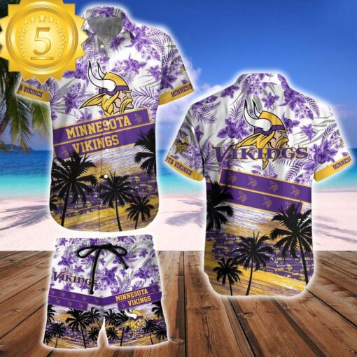 Minnesota Vikings NFL Summer Hawaiian Shirt And Beach Short - available at - sportfansshop.com