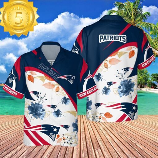 New England Patriots NFL Floral Aloha Hawaiian Shirt - available at - sportfansshop.com