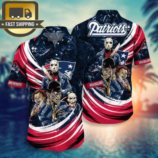 New England Patriots NFL Halloween Horror Movies Hawaiian Shirts - available at - sportfansshop.com